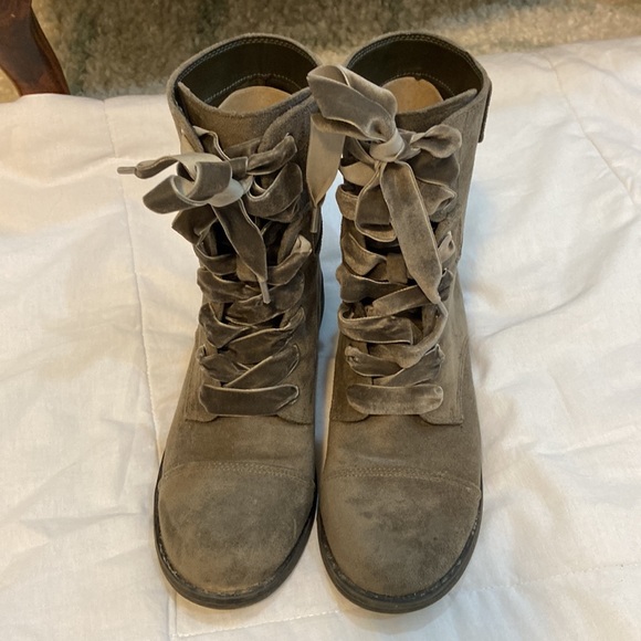 Call it spring suede grey lace up combat ankle boots - US 6.5 - Picture 2 of 5
